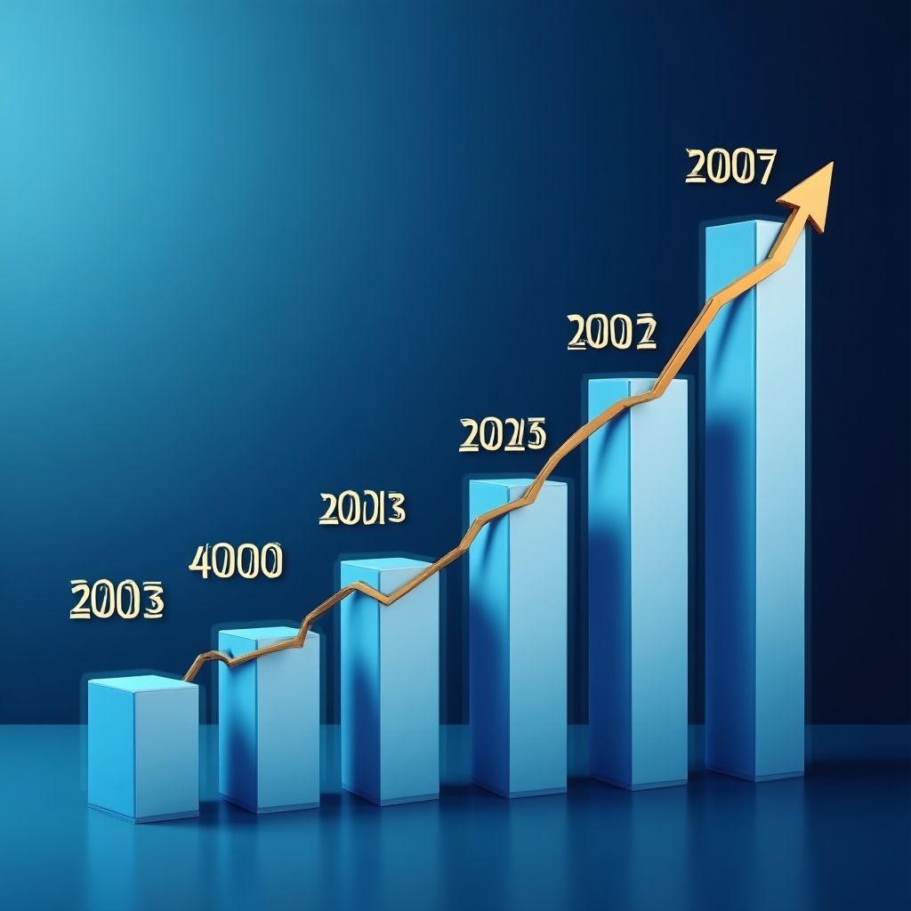 Gráfico de crecimiento de clientes de InverArg 2005-2023